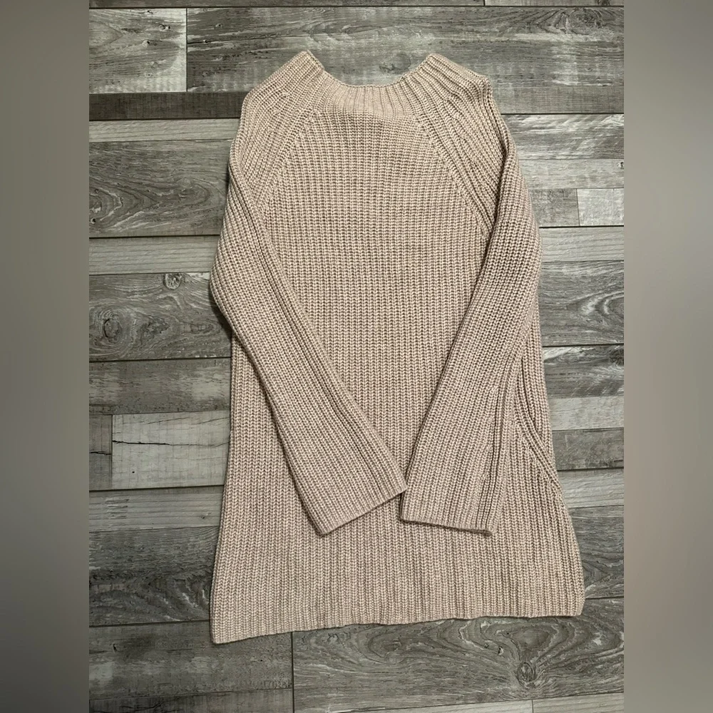 The Reset R Label Beige Mock Neck Pullover Knit Sweater XL Wool Cashmere Women’s